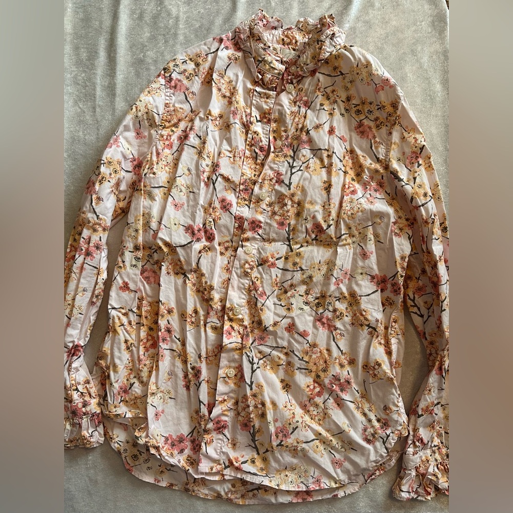 J Crew Cherry blossom button up
